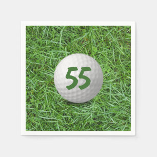 55. Geburtstag Golf Ball auf Grass Napkins Serviette