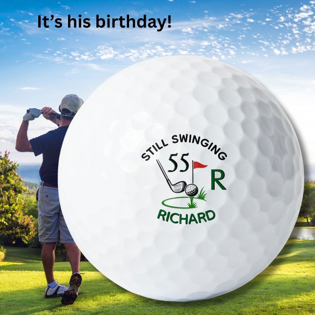 55. Geburtstag Herren Monogramm Name Golfball (Von Creator hochgeladen)