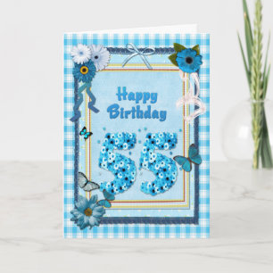 55. Geburtstag mit Scrapbook-Effekt Karte