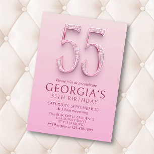 55. Geburtstag Pink Diamonds Einladung