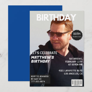 55. Geburtstagseinladungen Männer Him Magazine Cov Einladung