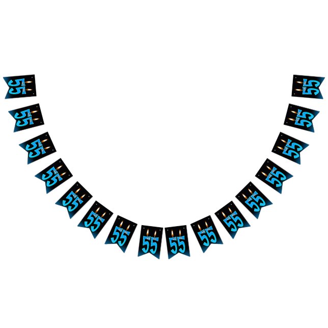 55. Geburtstagskandale mit Augapellen Wimpelkette (Alle)