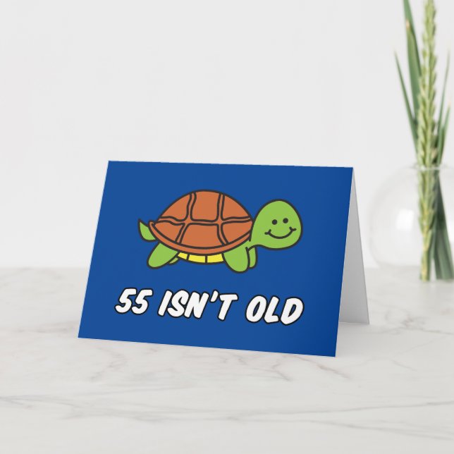 55. Geburtstagskarte Turtle Funny Geburtstag Dankeskarte (Vorderseite)