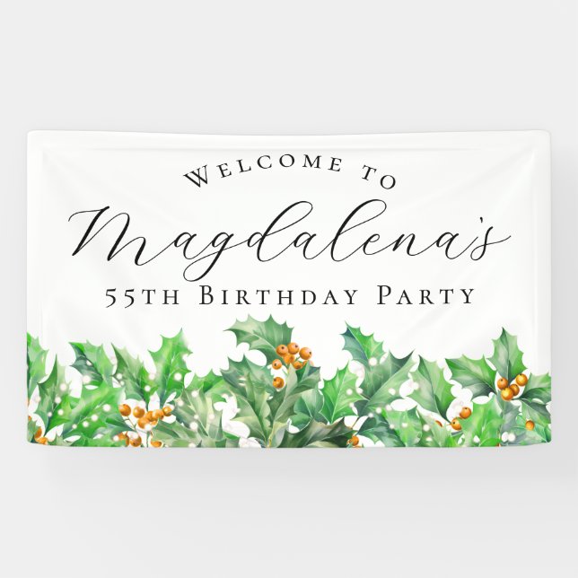 55. Geburtstagsparty Dezember Geburtstagsfeier Blu Banner (Horizontal)