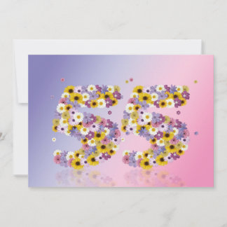 55. Geburtstagsparty mit Blumenbriefen Einladung
