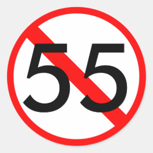 55 Höchstgeschwindigkeits-Aufkleber Runder Aufkleber