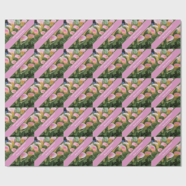 55. Hochzeit Jubiläum Pink Calla Lily Geschenkpapier (Flach)