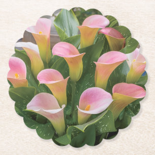 55. Hochzeit Jubiläum Pink Calla Lily Untersetzer
