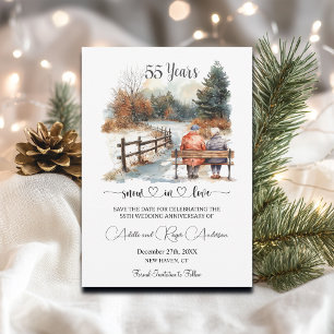 55. Hochzeitsjubiläum Winterlandschaft Romantisch Save The Date