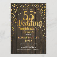 55. Hochzeitstag - Holz & Gold