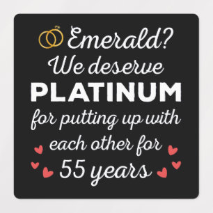 55. Hochzeitstag I - Emerald Funny Couple Etiketten