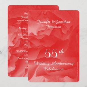 55. Hochzeitstag-Party-Einladung, Rose Einladung