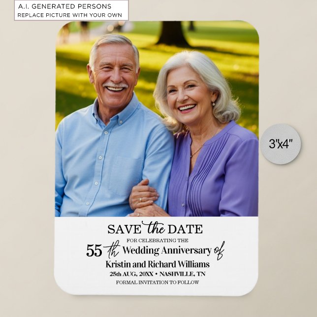 55. Hochzeitstag Save-the-Date-Foto Magnet (Von Creator hochgeladen)
