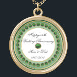 55. Hochzeitstag Vergoldete Kette<br><div class="desc">Ein Digitalbcon-Bilddesign mit smaragdgrünem Farbthema mit einer Vielzahl von individuellen Bildern, Formen, Mustern und Stilen in dieser einzigartigen "Emerald Wedding Anniversary"-Kette. Dieses elegante und farbenfrohe Design ist das ideale Geschenk für das Jubiläum der Ehefrau oder als Geschenk für die Familie und Freunde, wie zu diesem unvergesslichen Ereignis eingeladen.</div>