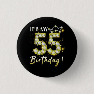 55 Jahre alt Es_s mein Geburtstag 55. Geburtstag D Button