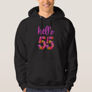 55 Jahre alte Blume Hallo 55 ist mein 55. Hoodie