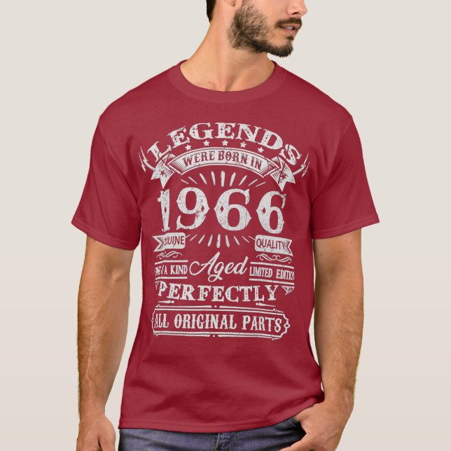 55 Jahre alte Geschenke Legende wurde 1966 Geboren T-Shirt (Vorderseite)