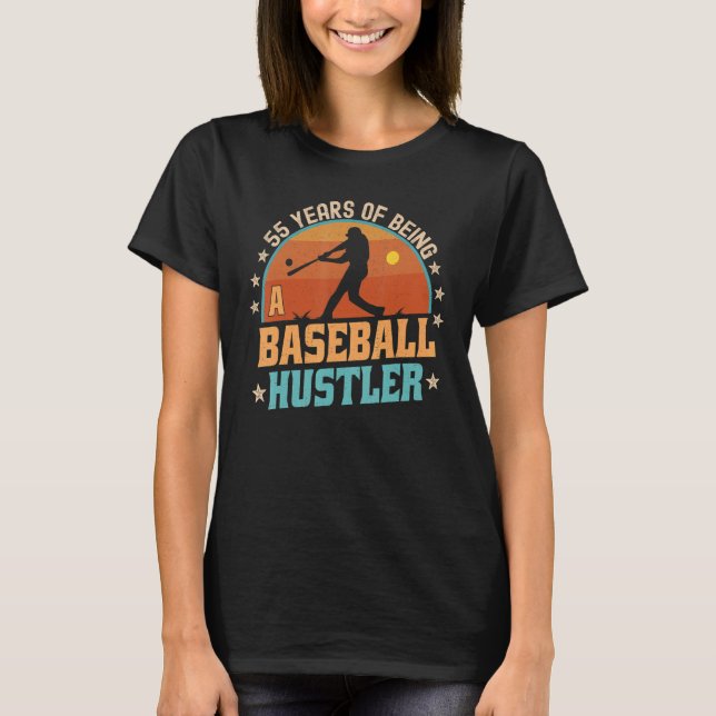 55 Jahre alter Baseball Rookie Player 55. Geburtst T-Shirt (Vorderseite)