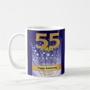 55 Jahre Erholung CUSTOM Jahrestag kühne Zahl Kaffeetasse