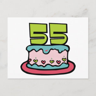 55-jähriger Geburtstagskuchen Postkarte