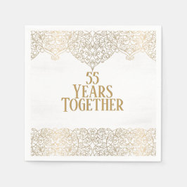 55-jähriges Goldenes Rennen auf White Napkins Serviette