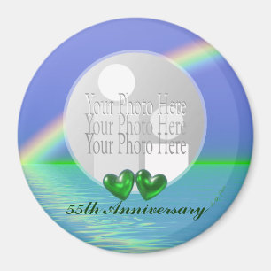 55. Jubiläum Emerald Hearts for Foto Magnet