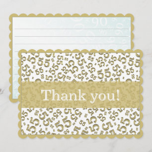 55 « Merci ! » Motif de nombres or/blanc