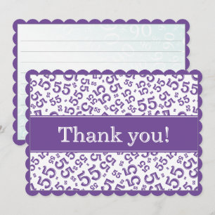 55 « Merci ! » Motif de nombres violet/blanc