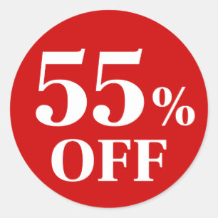 55% Rabatt Roter Hintergrund Klassischer Rund Stic Runder Aufkleber