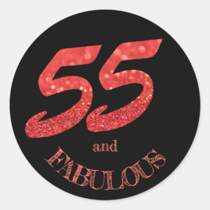 55 und fabelhafter runder aufkleber