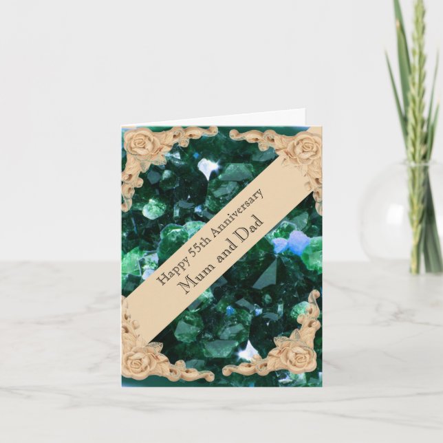 55. Wedding Anniversary Emerald Card Karte (Vorderseite)