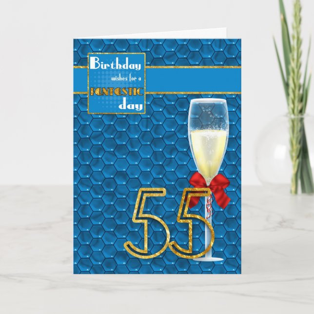 55e anniversaire - Carte d'anniversaire géométriqu (Devant)