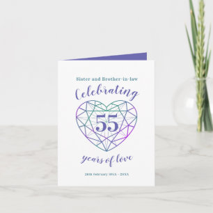 55e anniversaire de mariage 55 ans d'amour carte