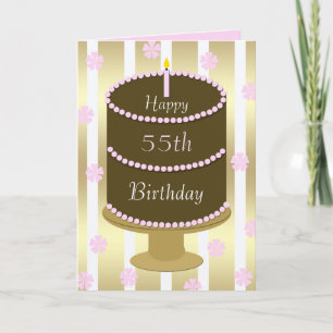 55e anniversaire Gâteau de carte en rose