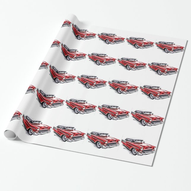 55er Chevy Geschenkpapier (Ungerollt)