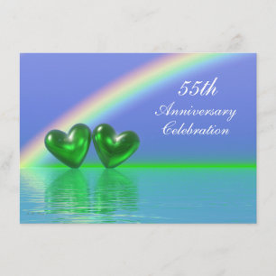 55th Anniversary Emerald Hearts Einladung