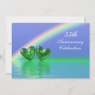 55th Anniversary Emerald Hearts Einladung