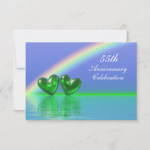55th Anniversary Emerald Hearts Einladung