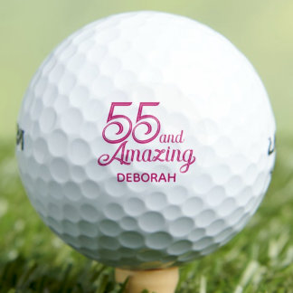 55th Birthday Gift for Aunt Pink Elegant Custom Golfball