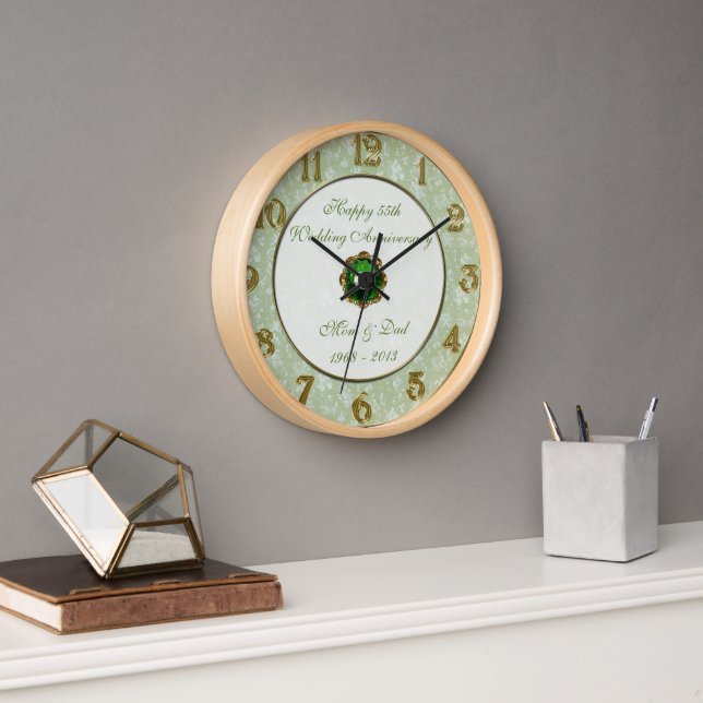 55th Wedding Anniversary Clock Wanduhr (Büro)