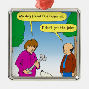 566 mein Hund fanden diesen humorvollen Cartoon Silbernes Ornament