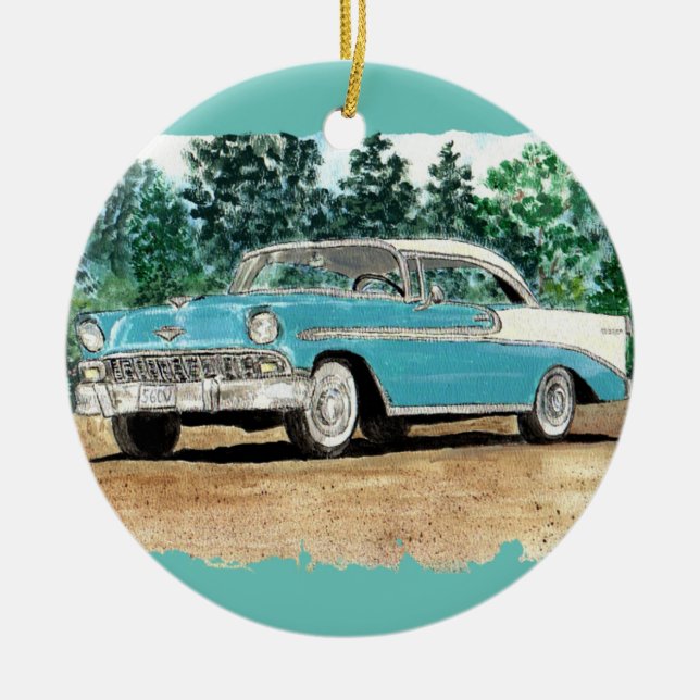 56 Chevy Watercolor Keramikornament (Vorne)