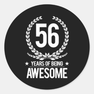 56. Geburtstag (56 Jahre des Seins fantastisch) Runder Aufkleber