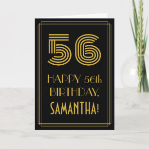 56. Geburtstag: Art Deco inspirierter Look "56" & Karte
