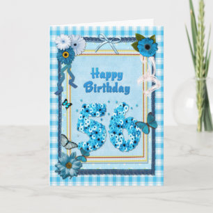 56. Geburtstag mit Scrapbook-Effekt Karte