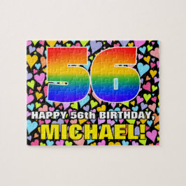 56. Geburtstag — Spaß, liebevolle Herzformen + "56