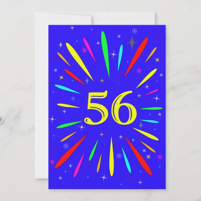 56. Geburtstagsparty Einladung Explosion (Vorderseite)