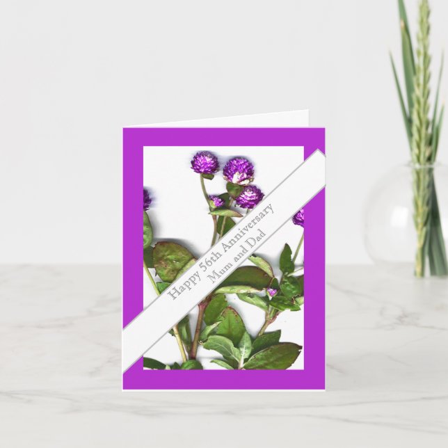 56. Hochzeitstag Globe Amaranth Karte (Vorderseite)