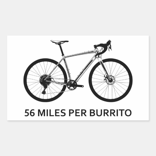 56 Meilen pro Burrito Rechteckiger Aufkleber (Vorderseite)