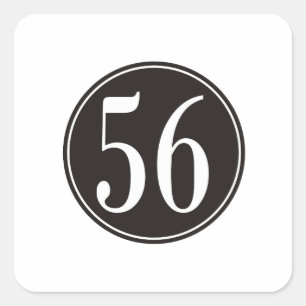 56 Schwarzer Kreis Quadratischer Aufkleber